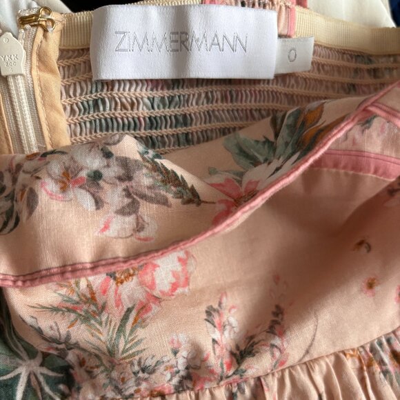 Zimmermann Moonshine Tie Shoulder Floral Linen Blend Dress - Picture 5 of 7